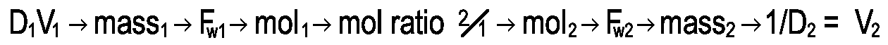 D1V1--mass1--Fw1--mol1--mol
ratio2/1--mol2--Fw2--mass2--1/D2=V2